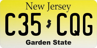 NJ license plate C35CQG
