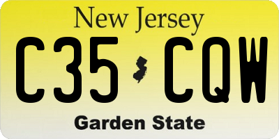 NJ license plate C35CQW