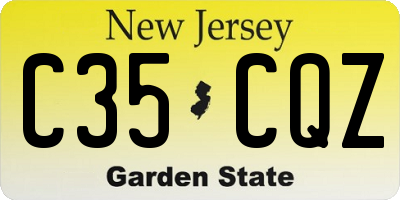 NJ license plate C35CQZ