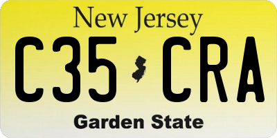 NJ license plate C35CRA