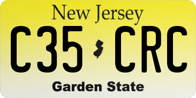 NJ license plate C35CRC