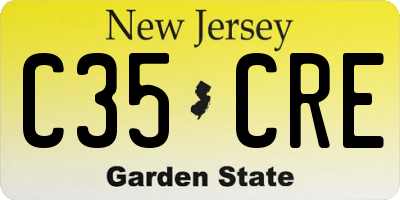 NJ license plate C35CRE