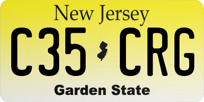 NJ license plate C35CRG