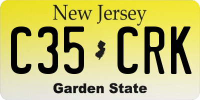 NJ license plate C35CRK