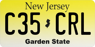 NJ license plate C35CRL
