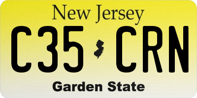 NJ license plate C35CRN