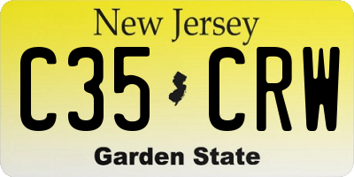 NJ license plate C35CRW