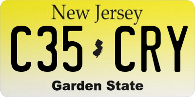 NJ license plate C35CRY