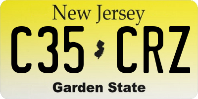 NJ license plate C35CRZ
