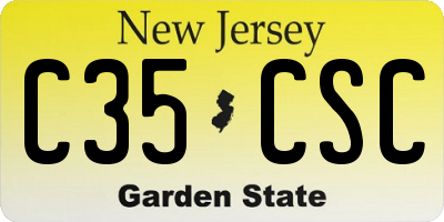 NJ license plate C35CSC