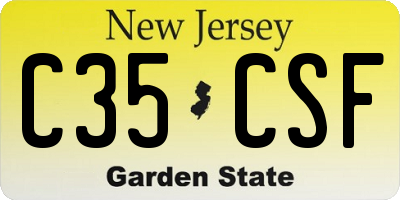 NJ license plate C35CSF