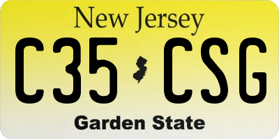 NJ license plate C35CSG