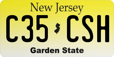 NJ license plate C35CSH