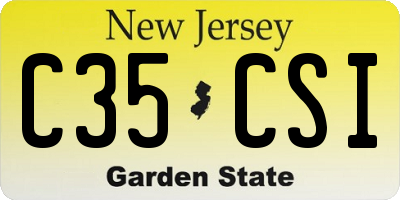 NJ license plate C35CSI