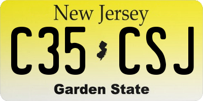 NJ license plate C35CSJ