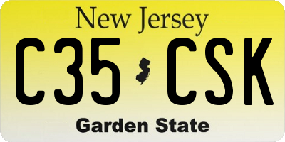 NJ license plate C35CSK