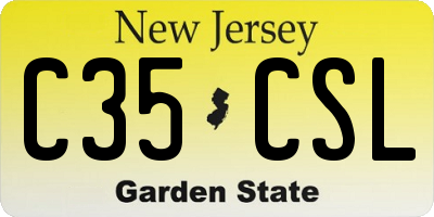 NJ license plate C35CSL