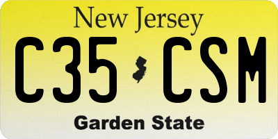 NJ license plate C35CSM
