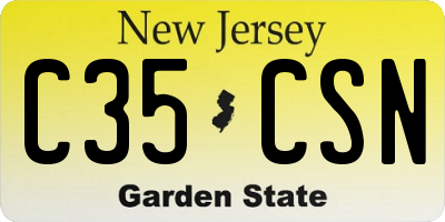 NJ license plate C35CSN