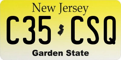 NJ license plate C35CSQ