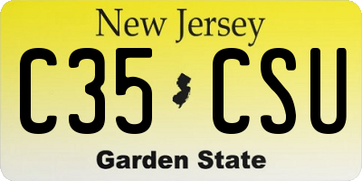 NJ license plate C35CSU