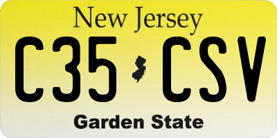 NJ license plate C35CSV