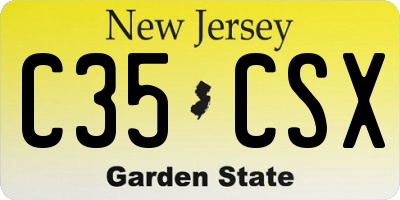 NJ license plate C35CSX