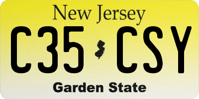 NJ license plate C35CSY
