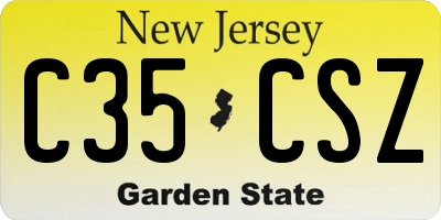 NJ license plate C35CSZ