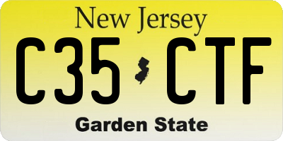 NJ license plate C35CTF