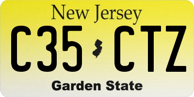 NJ license plate C35CTZ