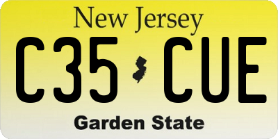 NJ license plate C35CUE