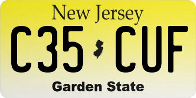 NJ license plate C35CUF
