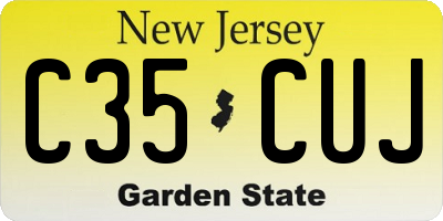 NJ license plate C35CUJ