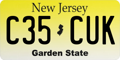 NJ license plate C35CUK