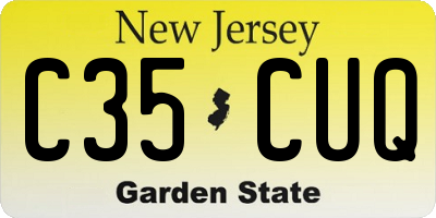 NJ license plate C35CUQ