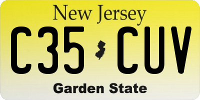 NJ license plate C35CUV