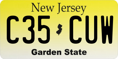 NJ license plate C35CUW