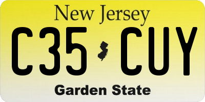 NJ license plate C35CUY