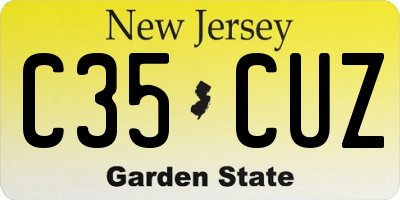 NJ license plate C35CUZ