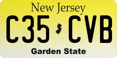 NJ license plate C35CVB