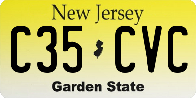 NJ license plate C35CVC