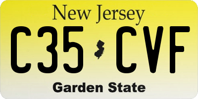 NJ license plate C35CVF
