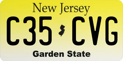 NJ license plate C35CVG