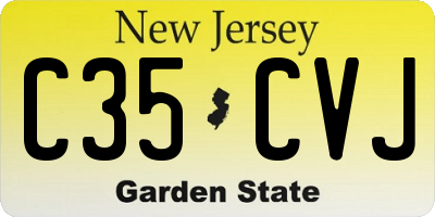 NJ license plate C35CVJ