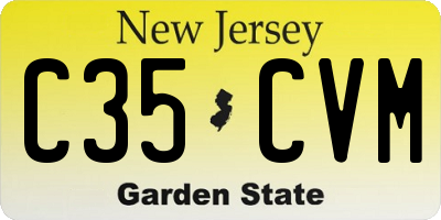 NJ license plate C35CVM