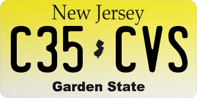 NJ license plate C35CVS
