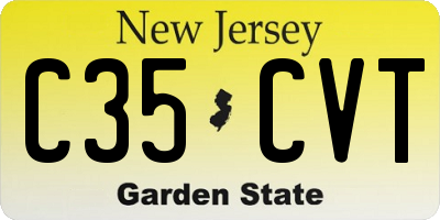 NJ license plate C35CVT