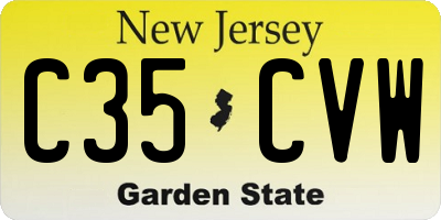 NJ license plate C35CVW
