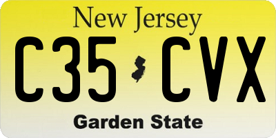 NJ license plate C35CVX